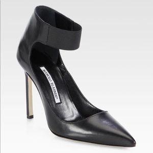 Manila Blahnik pumps with elastic ankle strap